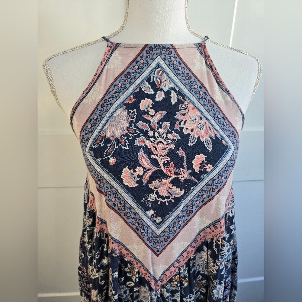 American Eagle Boho Floral Dress with Pink and Blue Accents - Picture 2 of 9